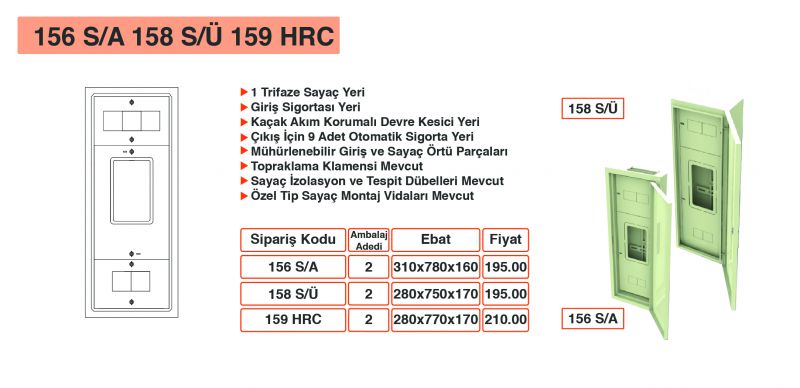 156 S/A - 158 S/Ü - 159 HRC
